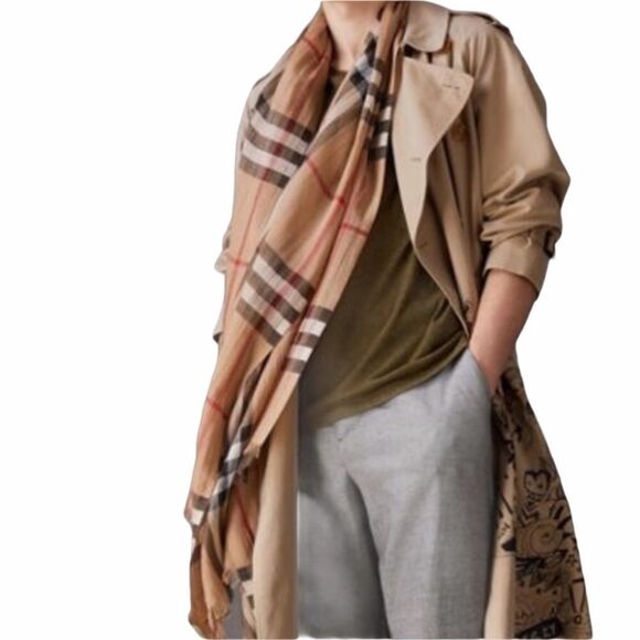 Tartan Plaid Blanket Scarf TAN - Picture 9 of 9